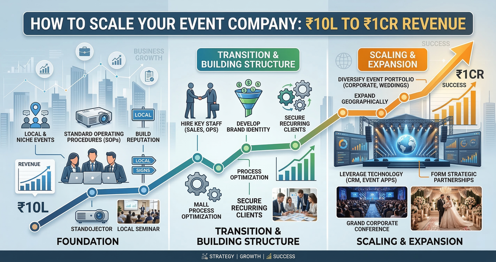 How to Scale Your Event Company from ₹10 Lakh to ₹1 Crore Revenue